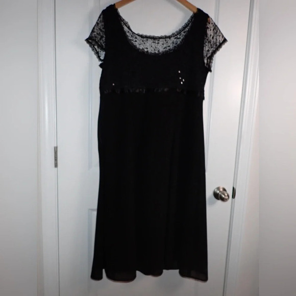 Justin Taylor Black Dress Size 16 - Picture 2 of 11